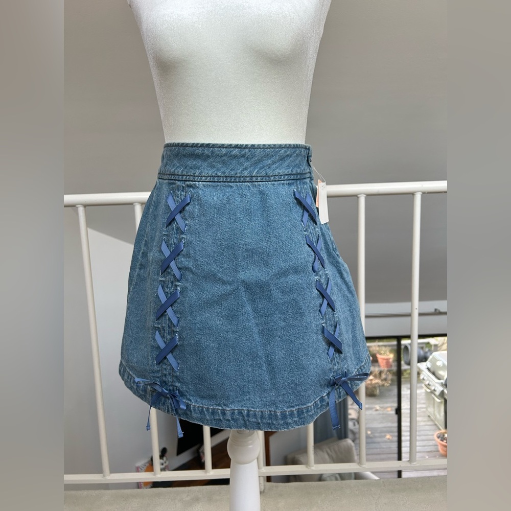 Liz Lisa Lace Up Denim Mini Skirt Kawaii Japan Coquette Harajuku Jean Y2K